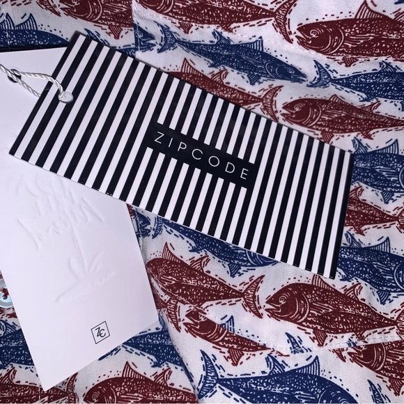 Zipcode Red and Blue Fish Shirt NWT - Picture 8 of 9